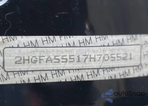 2007 Honda Civic Si z USA, uszkodzony, nr VIN 2HGFA55517H705521